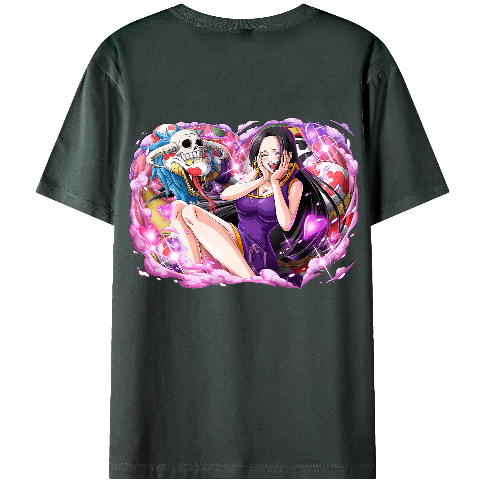 ワンピース ボア・ハンコック ONE PIECE Boa·Hancock 綿100％ メンズ半袖Tシャツ（バックプリント） 通気性
